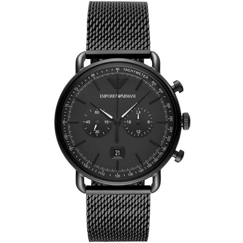 armani black chain watch